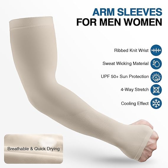 Fuelbyte UV Protection Hand Gloves for Sun Protection - Arm Sleeves for Men & Women, Perfect for Bike Riding, Summer, and Outdoor Sports - Full Hand Gloves, Sun Gloves, Cooling Sleeves