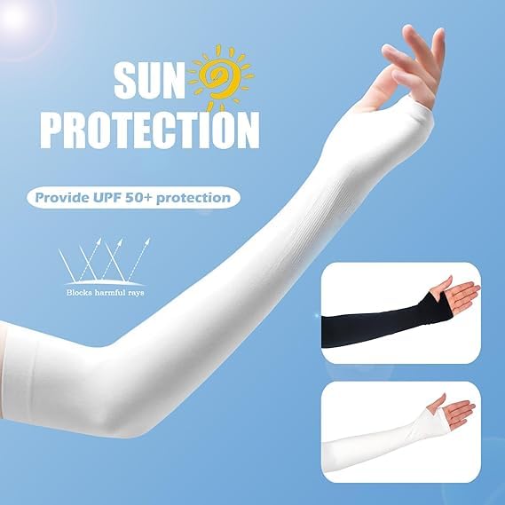 Fuelbyte UV Protection Hand Gloves for Sun Protection - Arm Sleeves for Men & Women, Perfect for Bike Riding, Summer, and Outdoor Sports - Full Hand Gloves, Sun Gloves, Cooling Sleeves