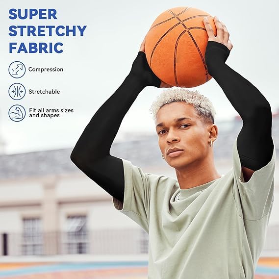 Fuelbyte UV Protection Hand Gloves for Sun Protection - Arm Sleeves for Men & Women, Perfect for Bike Riding, Summer, and Outdoor Sports - Full Hand Gloves, Sun Gloves, Cooling Sleeves