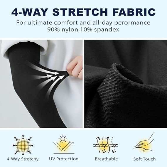 Fuelbyte UV Protection Hand Gloves for Sun Protection - Arm Sleeves for Men & Women, Perfect for Bike Riding, Summer, and Outdoor Sports - Full Hand Gloves, Sun Gloves, Cooling Sleeves