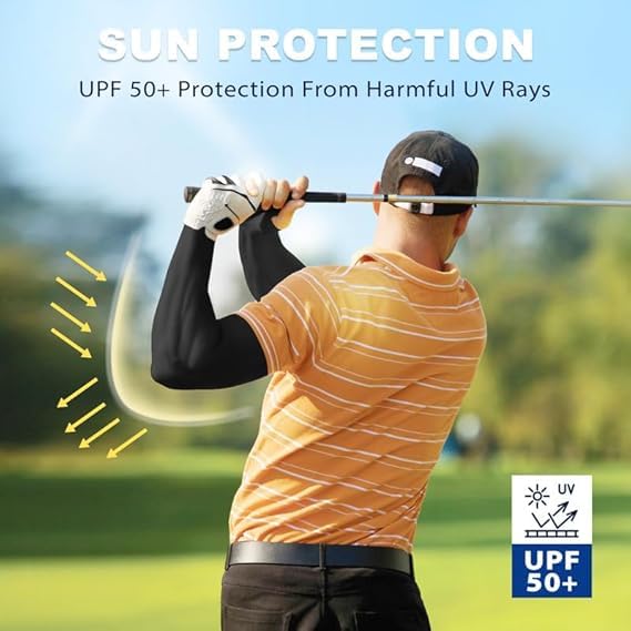 Fuelbyte UV Protection Hand Gloves for Sun Protection - Arm Sleeves for Men & Women, Perfect for Bike Riding, Summer, and Outdoor Sports - Full Hand Gloves, Sun Gloves, Cooling Sleeves