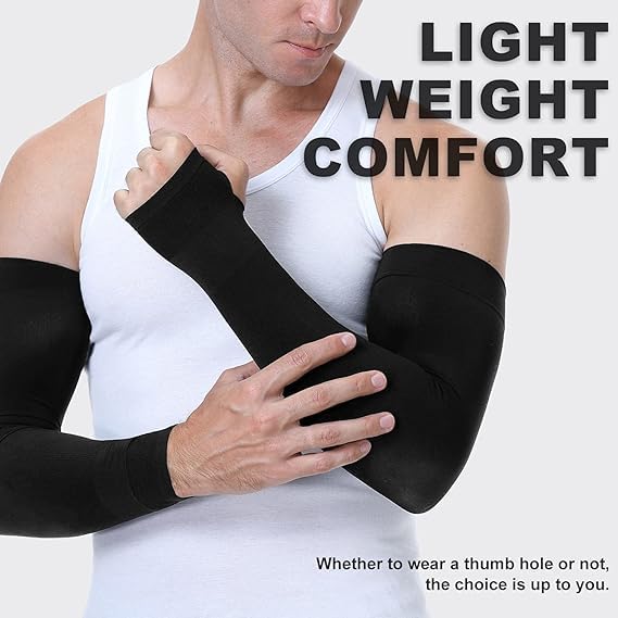 Fuelbyte UV Protection Hand Gloves for Sun Protection - Arm Sleeves for Men & Women, Perfect for Bike Riding, Summer, and Outdoor Sports - Full Hand Gloves, Sun Gloves, Cooling Sleeves