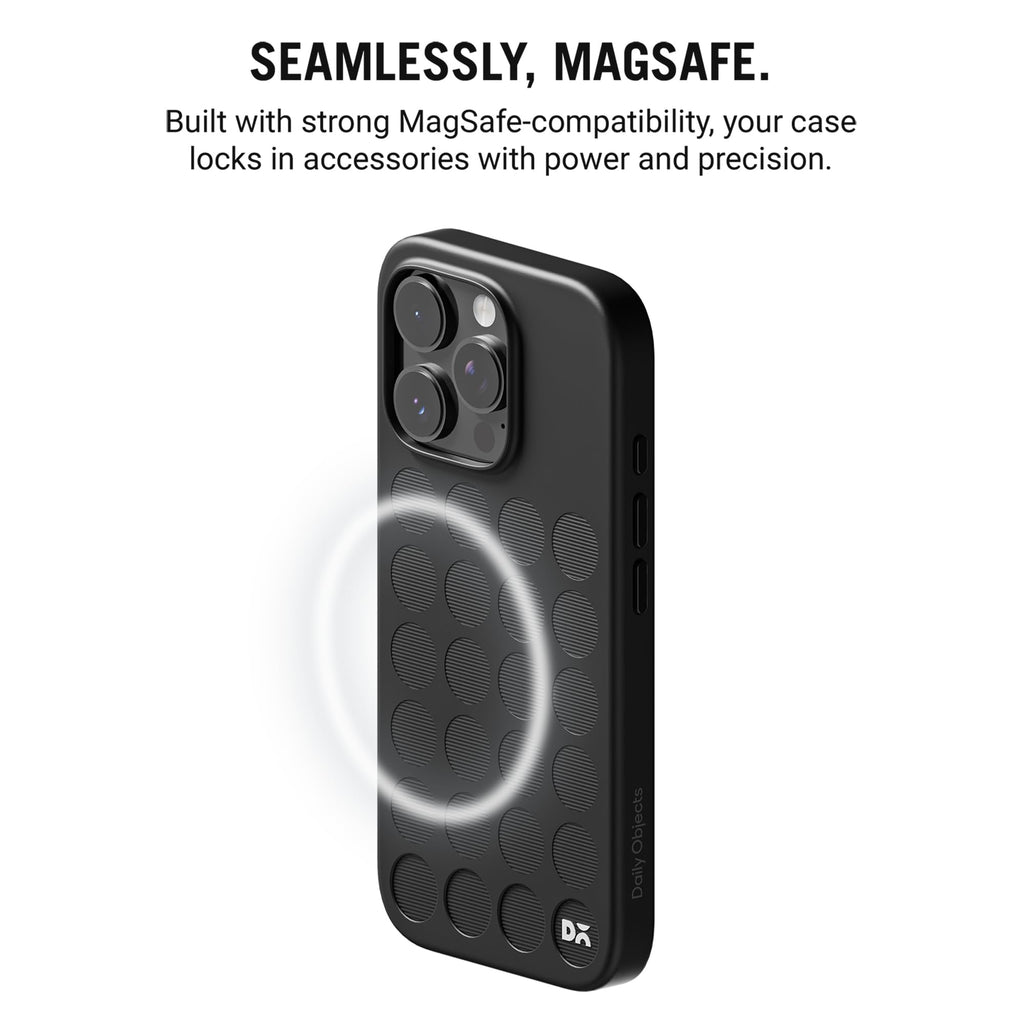 DailyObjects iPhone 16 Stack Signature Magnetic Case Cover | Compatible with Magsafe | Camera & Body Protection | Shock/Scratch Proof| Dual Hybrid Protection | Wireless Charging - Indigo Blue