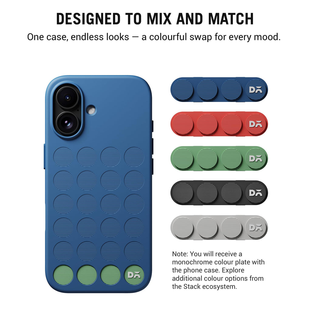 DailyObjects iPhone 16 Stack Signature Magnetic Case Cover | Compatible with Magsafe | Camera & Body Protection | Shock/Scratch Proof| Dual Hybrid Protection | Wireless Charging - Indigo Blue