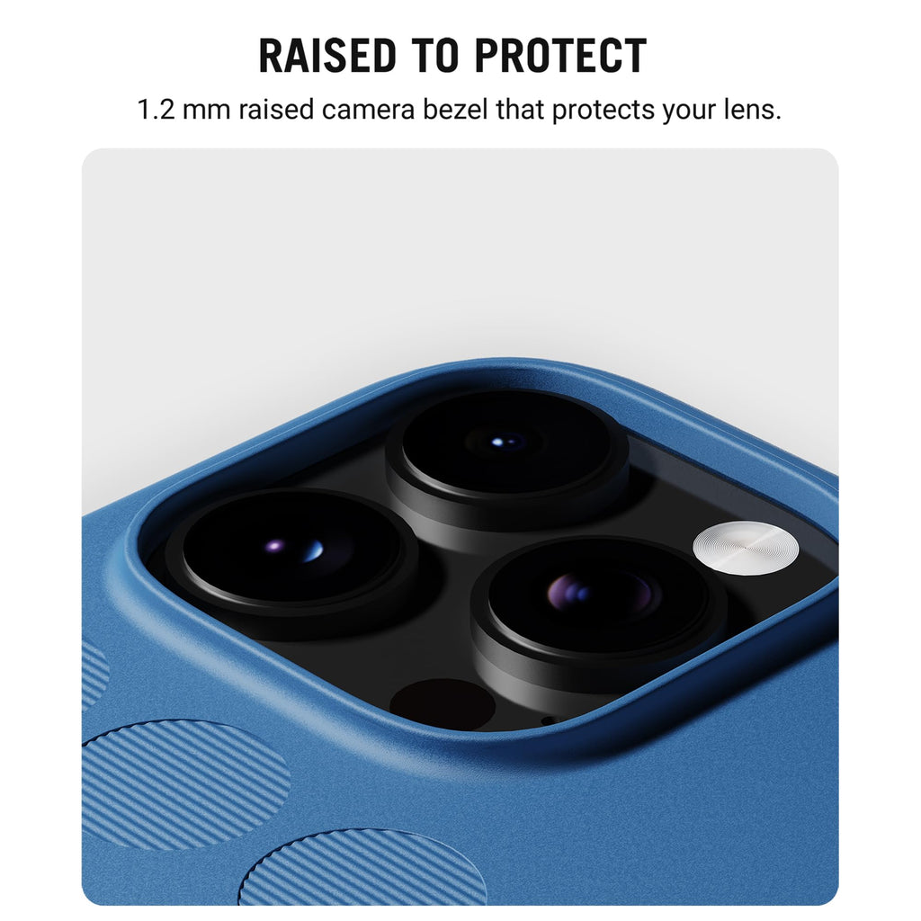DailyObjects iPhone 16 Stack Signature Magnetic Case Cover | Compatible with Magsafe | Camera & Body Protection | Shock/Scratch Proof| Dual Hybrid Protection | Wireless Charging - Indigo Blue