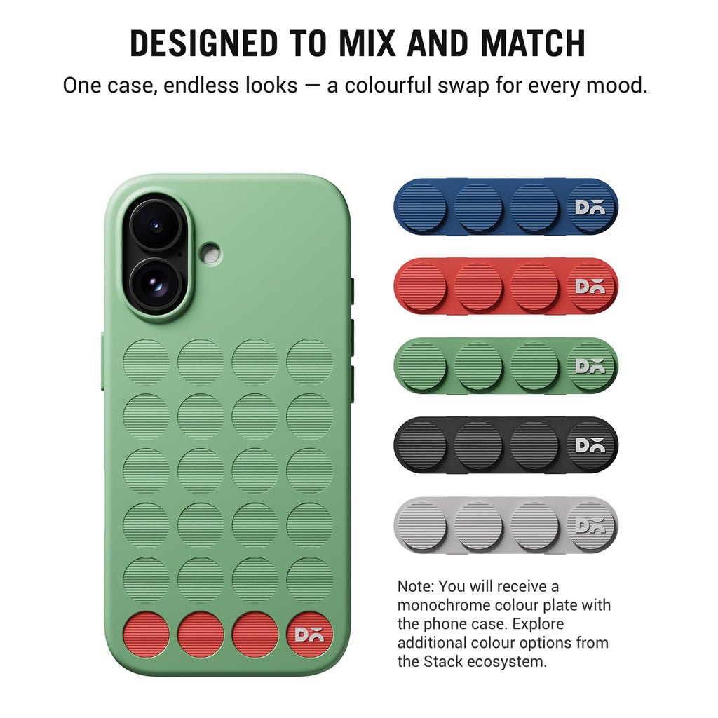 DailyObjects iPhone 16 Stack Signature Magnetic Case Cover | Compatible with Magsafe | Camera & Body Protection | Shock/Scratch Proof| Dual Hybrid Protection | Wireless Charging - Indigo Blue
