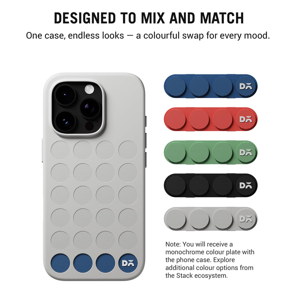 DailyObjects iPhone 16 Stack Signature Magnetic Case Cover | Compatible with Magsafe | Camera & Body Protection | Shock/Scratch Proof| Dual Hybrid Protection | Wireless Charging - Indigo Blue