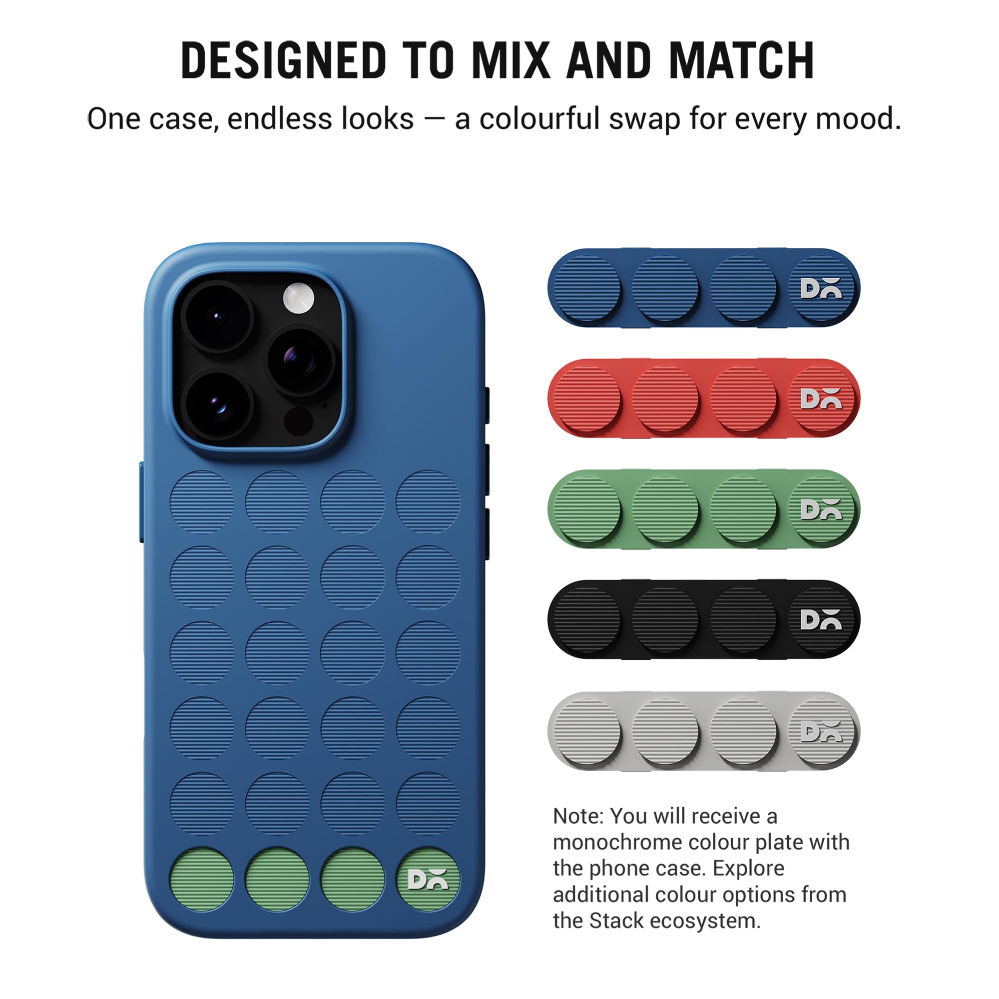 DailyObjects iPhone 16 Stack Signature Magnetic Case Cover | Compatible with Magsafe | Camera & Body Protection | Shock/Scratch Proof| Dual Hybrid Protection | Wireless Charging - Indigo Blue