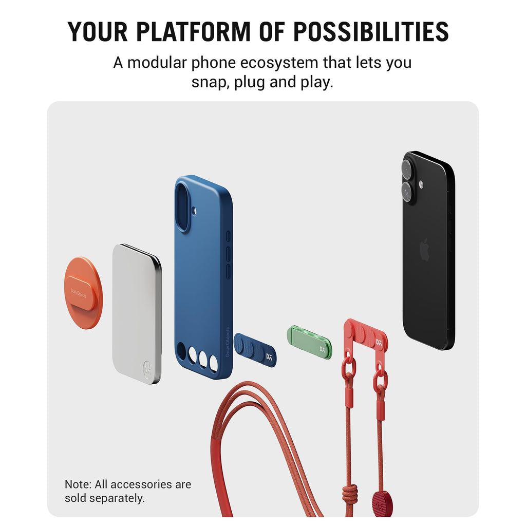 DailyObjects iPhone 16 Stack Signature Magnetic Case Cover | Compatible with Magsafe | Camera & Body Protection | Shock/Scratch Proof| Dual Hybrid Protection | Wireless Charging - Indigo Blue