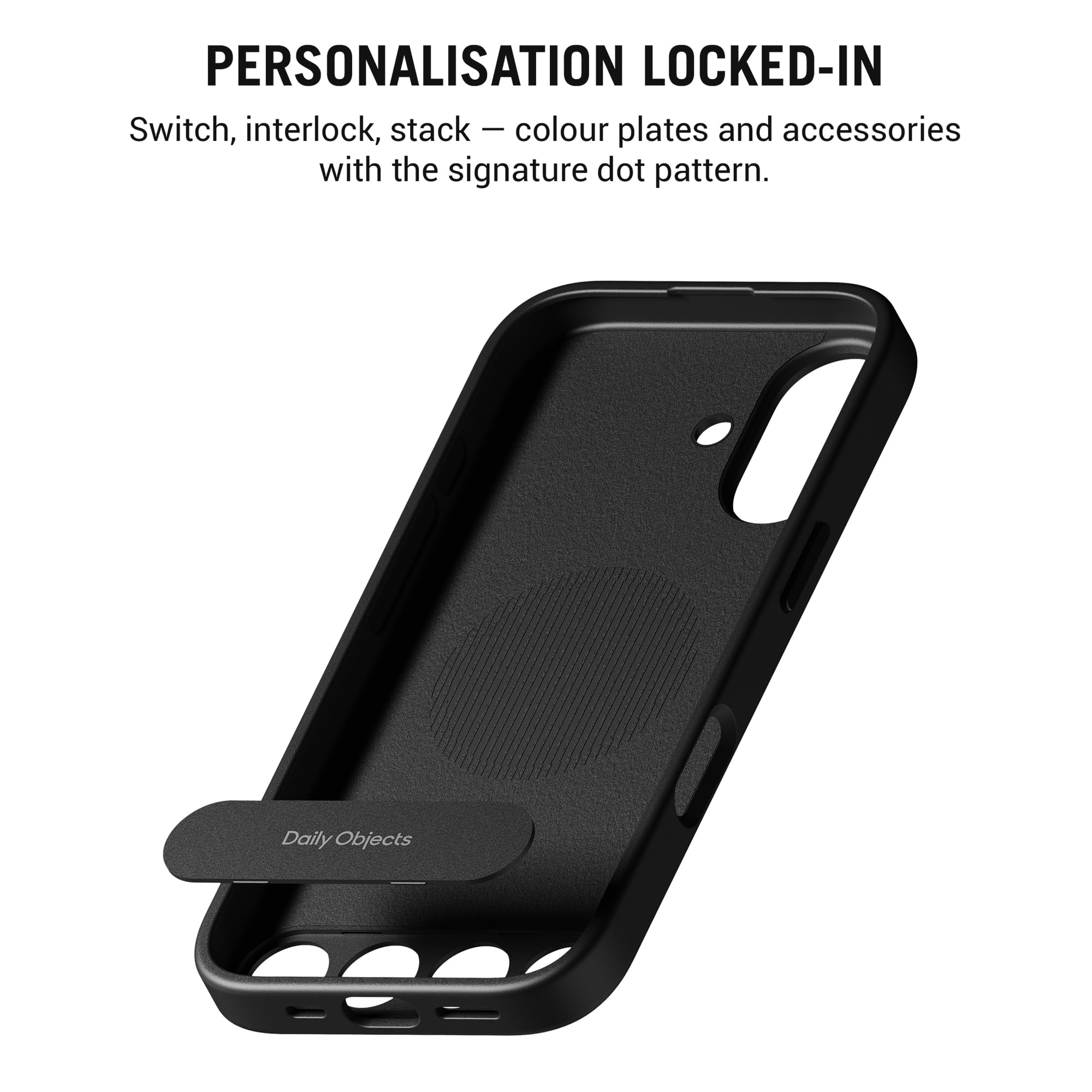 DailyObjects iPhone 16 Stack Signature Magnetic Case Cover | Compatible with Magsafe | Camera & Body Protection | Shock/Scratch Proof| Dual Hybrid Protection | Wireless Charging - Indigo Blue