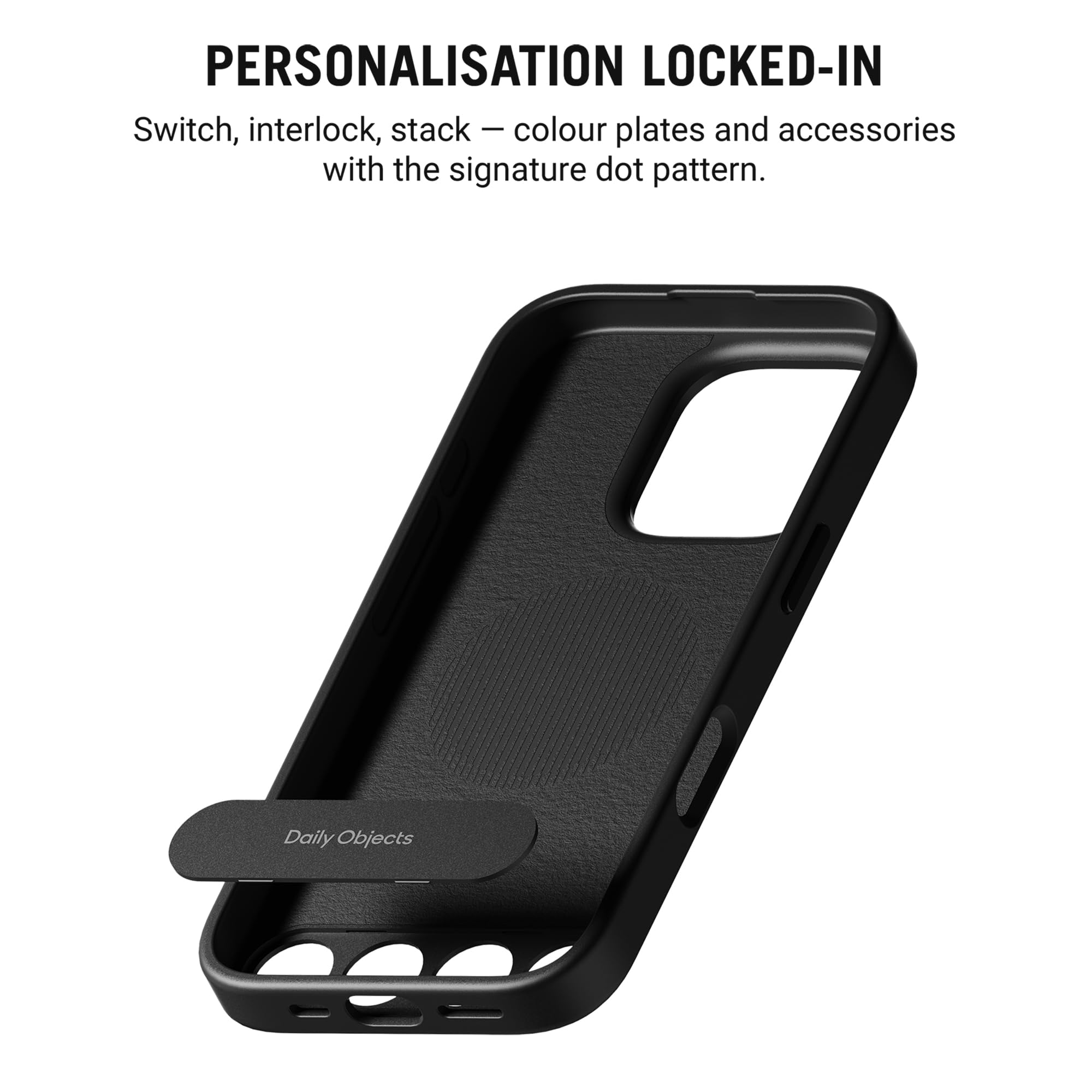 DailyObjects iPhone 16 Stack Signature Magnetic Case Cover | Compatible with Magsafe | Camera & Body Protection | Shock/Scratch Proof| Dual Hybrid Protection | Wireless Charging - Indigo Blue