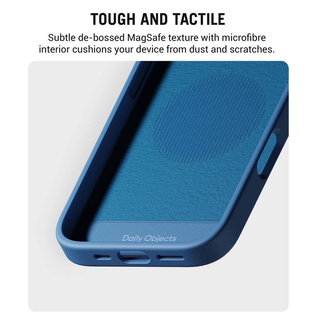 DailyObjects iPhone 16 Stack Signature Magnetic Case Cover | Compatible with Magsafe | Camera & Body Protection | Shock/Scratch Proof| Dual Hybrid Protection | Wireless Charging - Indigo Blue