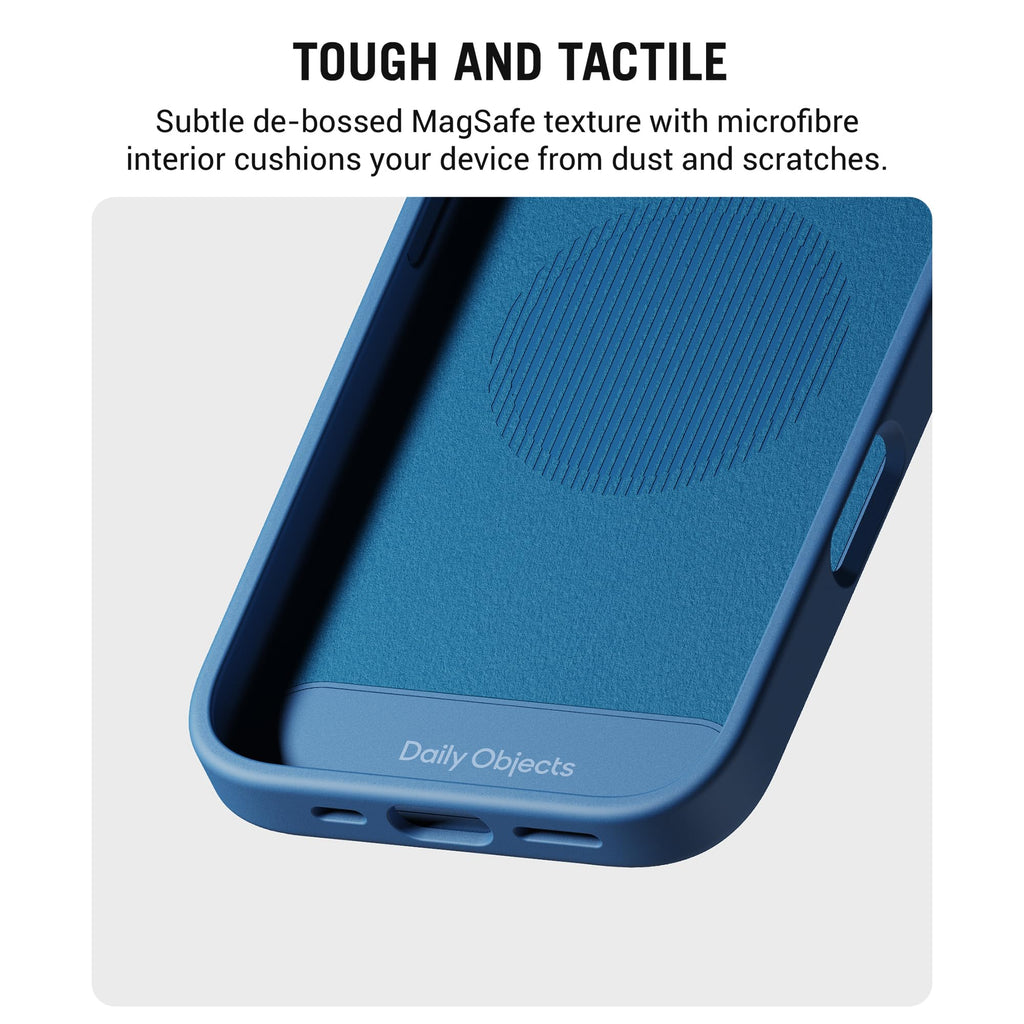 DailyObjects iPhone 16 Stack Signature Magnetic Case Cover | Compatible with Magsafe | Camera & Body Protection | Shock/Scratch Proof| Dual Hybrid Protection | Wireless Charging - Indigo Blue